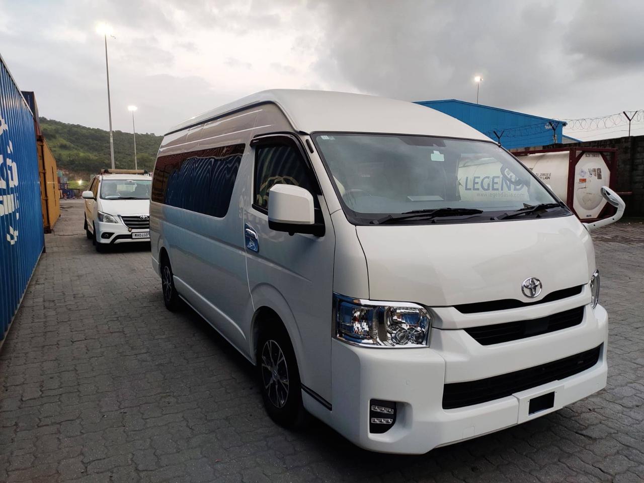 Toyota HiAce tempo traveller used for employee transportation and staff shuttle routes